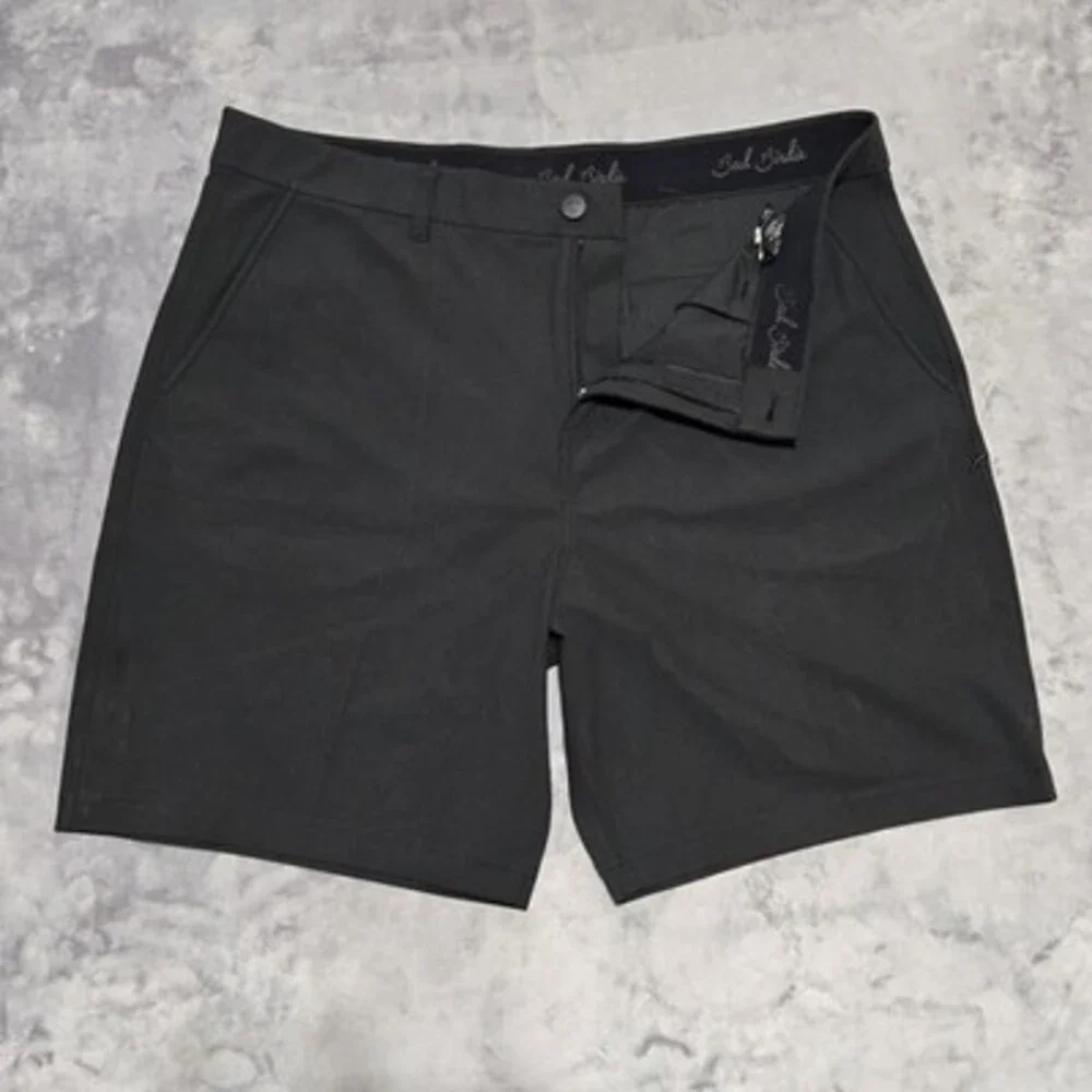 BAD Birdie Golf Shorts Mens 36 Black Performance Stretch Chino Casual Flat Front